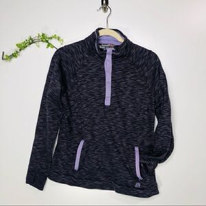 Avalanche Purple Heathered Pullover Snap Jacket